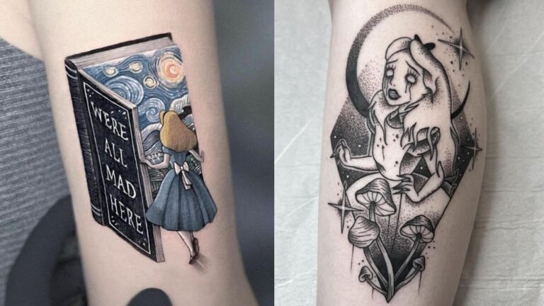 35 Enchanting Alice In Wonderland Tattoo Designs For 2024 Eye On Tattoos   Alice In Wonderland 768x432 