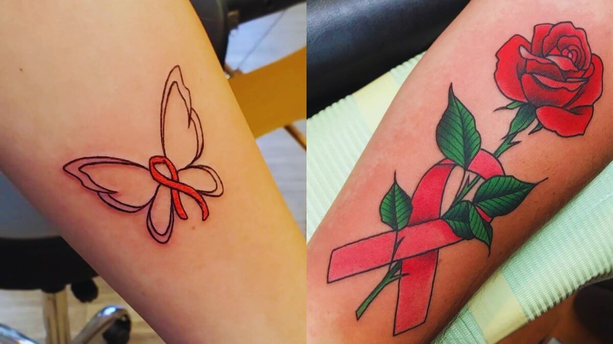 Roses with Cancer ribbon tattoo by tattooist Goyo - Tattoogrid.net