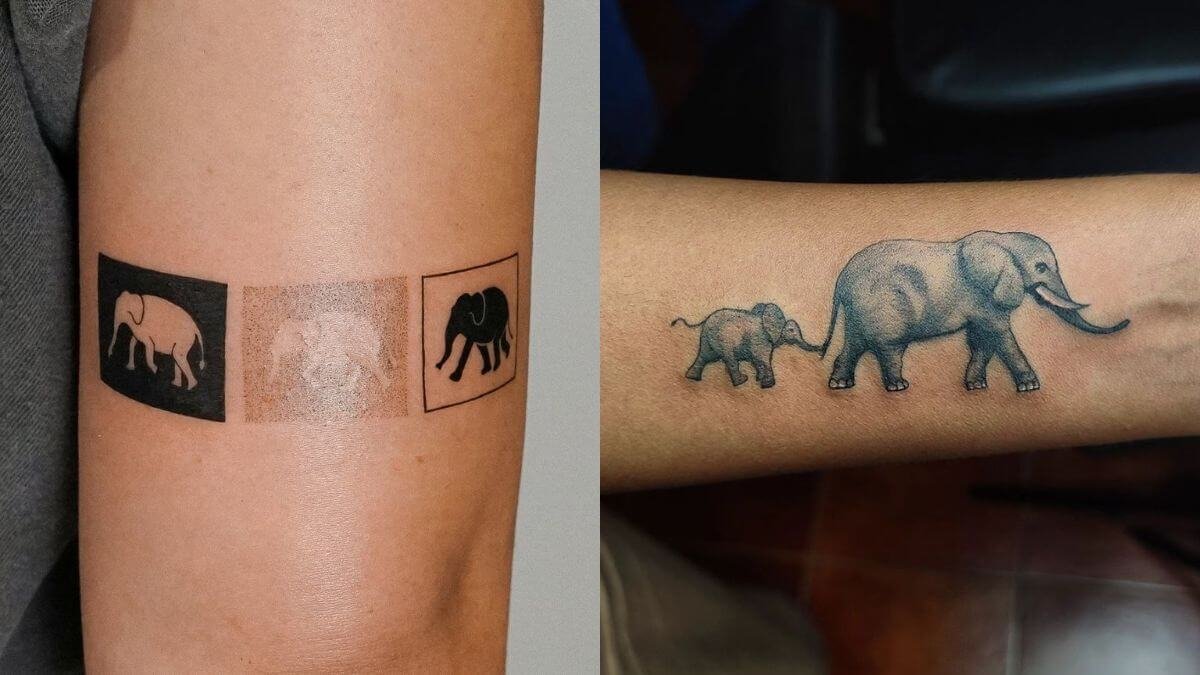 Amazon.com : Cute Baby Elephant Temporary Tattoo Water Resistant Fake Body  Art Set Collection - Hot Pink (One Sheet) : Beauty & Personal Care