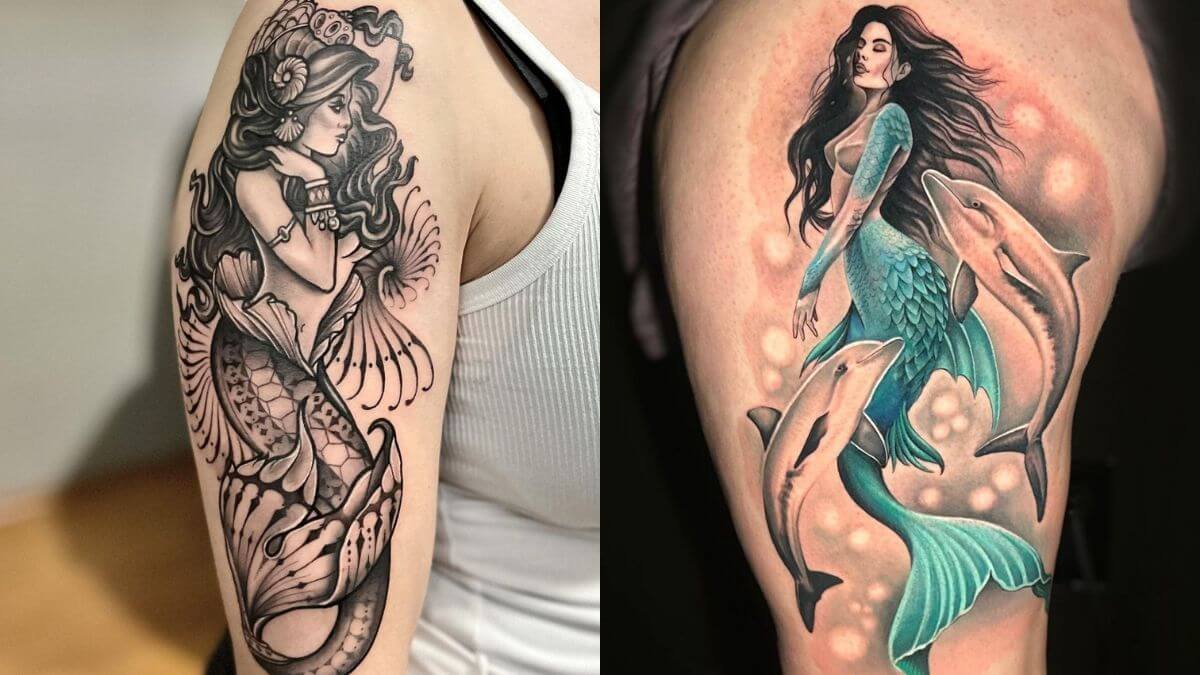 mermaid flower tattoo｜TikTok Search