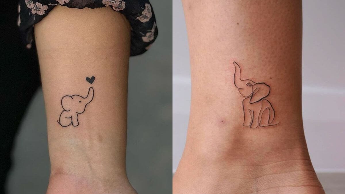 Abstract Elephant Doodle Tattoo | Inku Paw
